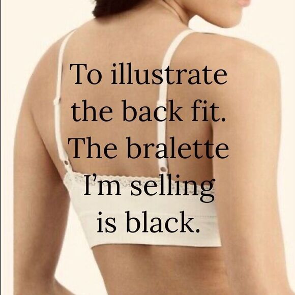 JENNI INTIMATES - NWT - L Sz M “On Repeat” Wide Lace Bralette in Deep Black - Picture 11 of 14